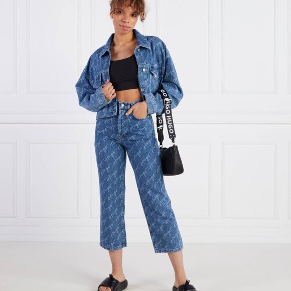 HUGO Women's Cotton Logo/High-Rise Denim Jeans  size:  29x32 Color: Blue - Picture 4 of 4